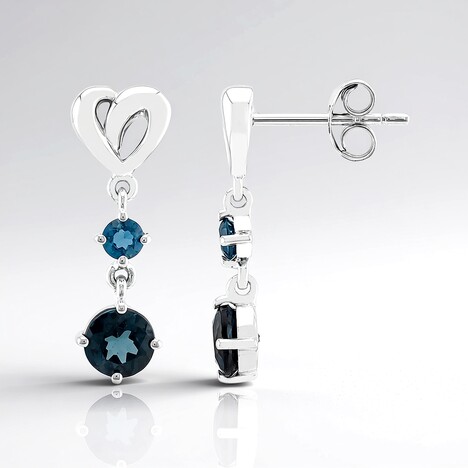 Orecchini in argento con Topazio Blu Londra (Pallanova)