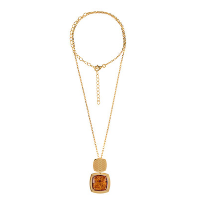 Collana in argento con Ambra Baltica Cognac (dagen)