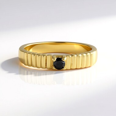 Anello in argento con Diamante Nero