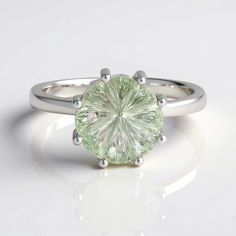 Anello in argento con Ametista Verde (MONOSONO COLLECTION)