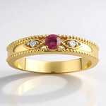 Anello in oro con Zaffiro Padparadscha