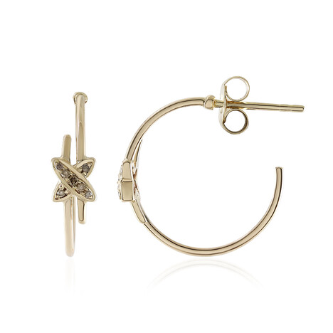 Pendientes en oro con Diamante I3 champán (de Melo Gold)