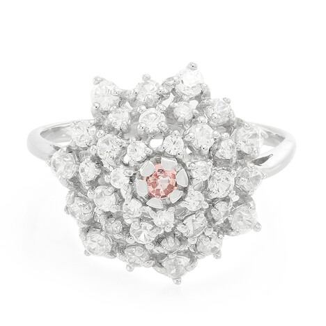 Bague en argent et Saphir Padparadscha