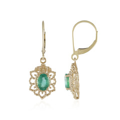 Boucles d'oreilles en or et Emeraude de Russie