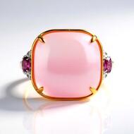 Anillo en plata con Perla rosa Mabe (Gems en Vogue)
