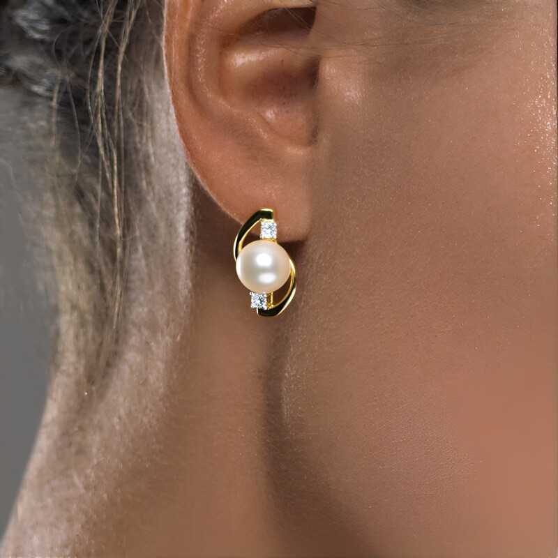 Pendientes en plata con Perla blanca Freshwater (TPC)