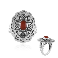 Roter Onyx-Silberring