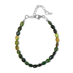 Green Tourmaline Silver Bracelet
