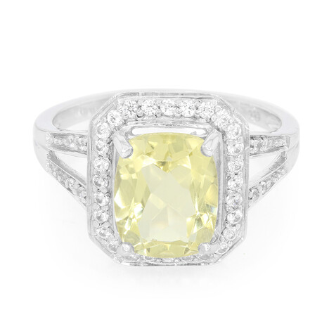 Anillo en plata con Citrino de color limón