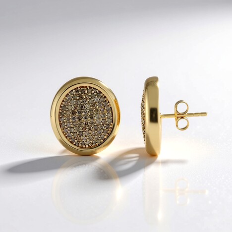 Orecchini in oro con Diamante Champagne I2 (de Melo Gold)