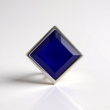 Zawieszka ze srebra platynowanego - Chalcedon niebieski (MONOSONO COLLECTION)