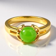 Anello in argento con Crisoprasio Imperiale