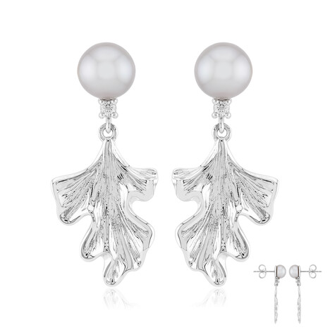 Orecchini in argento con Perla d'Acqua Dolce Argentata (TPC)