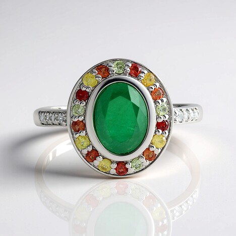 Anello in argento con Smeraldo Socoto