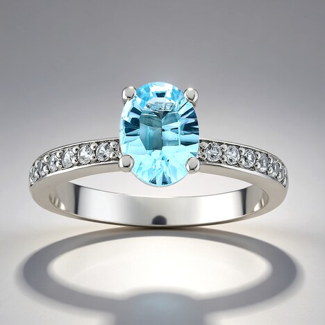 Anello in argento con Topazio Blu Cielo
