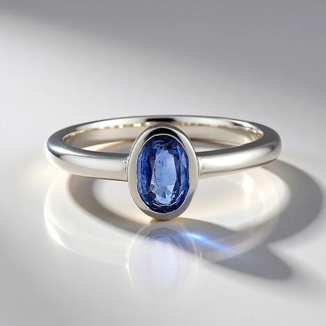 Anello in argento con Cianite del Nepal