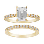 Bague en argent et Topaze blanche