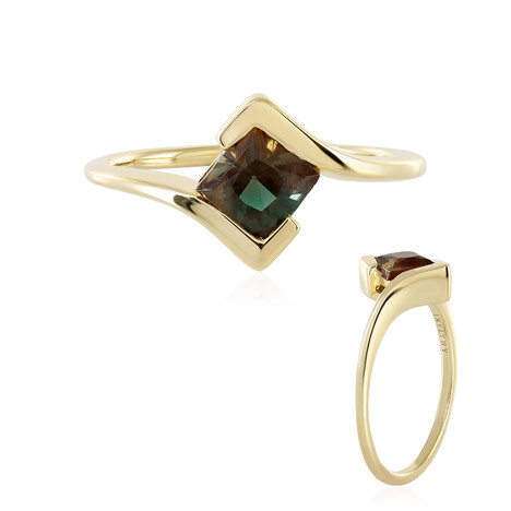 Anillo en oro con Piedra del sol de Oregón (AMAYANI)