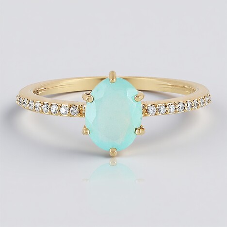 Anello in oro con Opale Paraiba (AMAYANI)