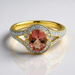 Anello in oro con Tormalina Rosa Brasiliana (Annette)