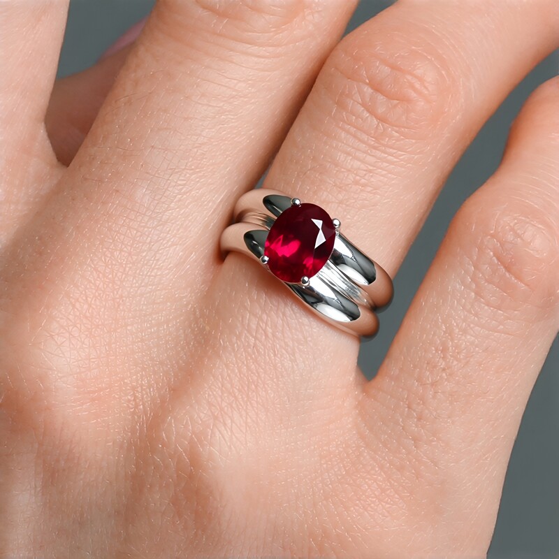 Anillo en plata con Rubí de Madagascar (de Melo Essence)