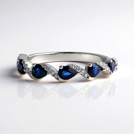 Anello in oro con Zaffiro Ceylon Blu