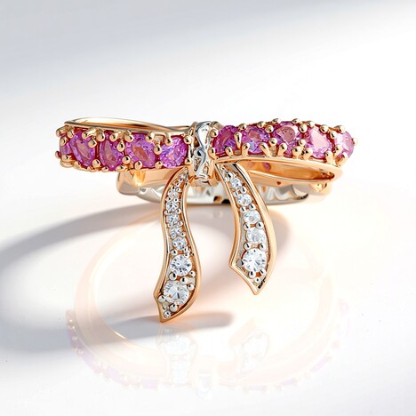 Anello in argento con Zaffiro Rosa (Gems en Vogue)
