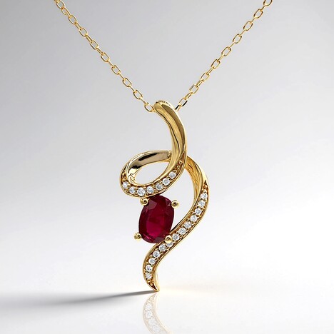 Collana in oro con Rubino Mozambico AAA