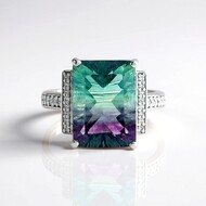 Anello in argento con Fluorite Bicolore