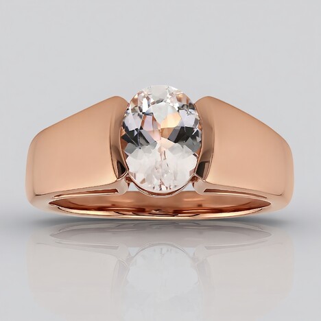 Anello in oro con Danburite Rosa del Messico