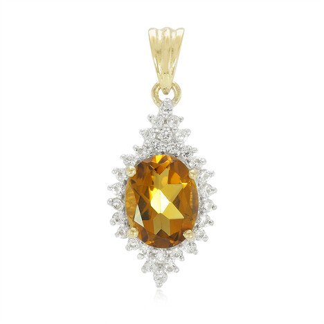 Colgante en plata con Cuarzo cognac