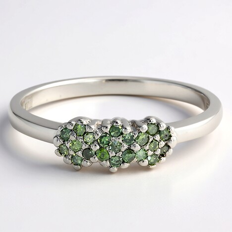 Anello placcato in platino con Diamante Fancy