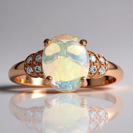 Anello in oro con Opale di Welo AAA