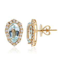 Himmelblauer Topas-Goldohrringe (Nara Jewelry)