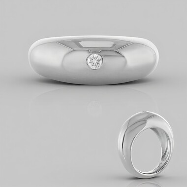 Anillo en plata con Diamante I2 (H) (de Melo Essence)
