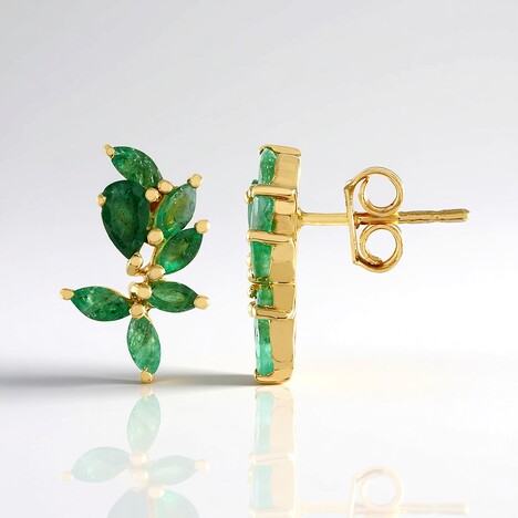 Orecchini in argento con Smeraldo Zambia