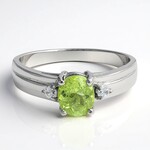 Anello placcato in platino con Tormalina Cuprian