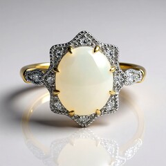Anello in oro con Opale di Welo AAA (Adela Gold)