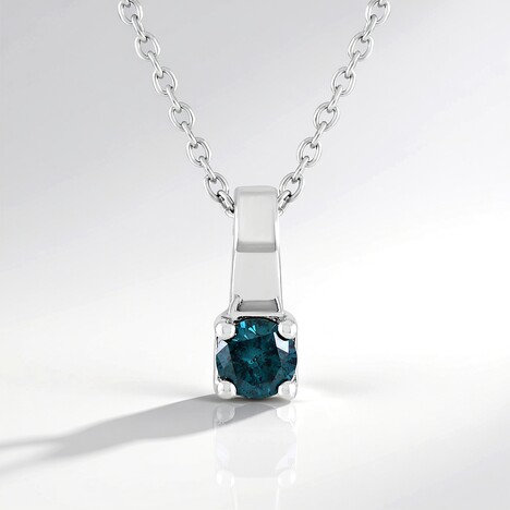 Collier en argent et Diamant bleu I2