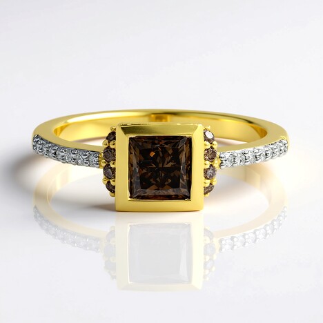 Anello in oro con Diamante Cognac d'Argyle SI1 (Mark Tremonti)