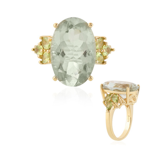 Bague en argent et Améthyste verte