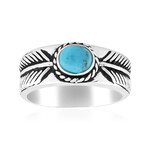 Anillo en plata con Turquesa azul del Mohave Kingman (Jones Lee)