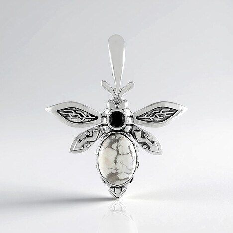 Ciondolo in argento con Howlite (Desert Chic)