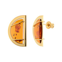 Orecchini in argento con Ambra Baltica Cognac