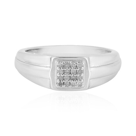 PK (J) Diamond Silver Ring