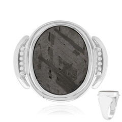 Anello in argento con Meteoriti di Aletai