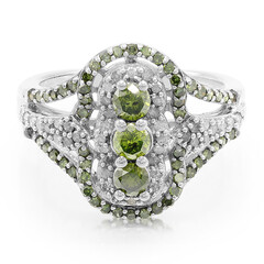 Anello in argento con Diamante Verde