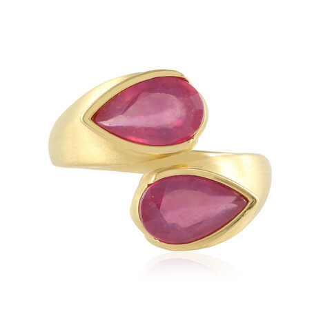 Pinkfarbener Madagaskar-Saphir-Silberring (de Melo Essence)