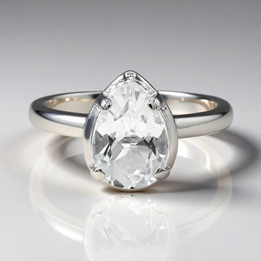 Zilveren ring met een witte topaas