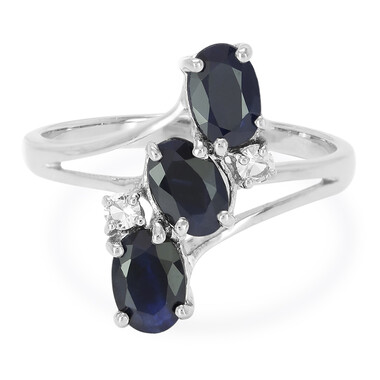 Anello in argento con Zaffiro Blu